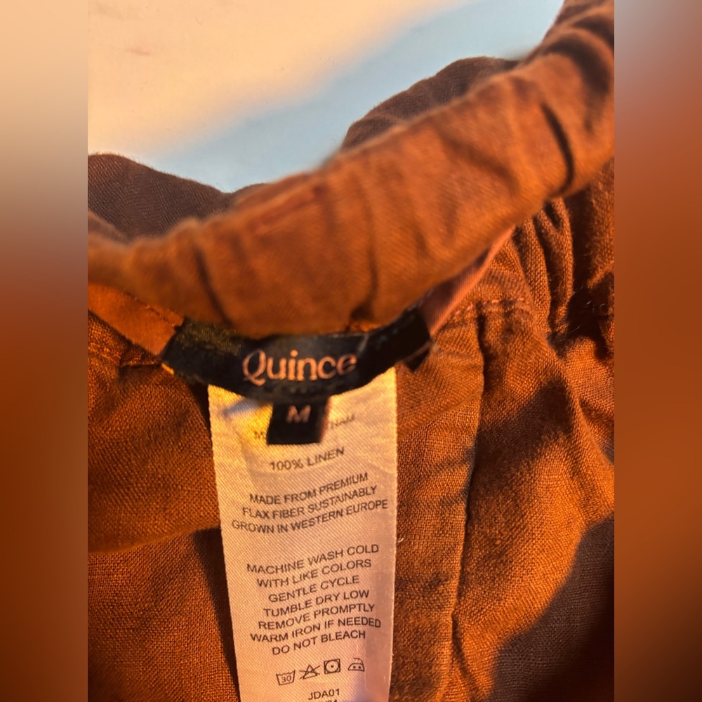 Quince 100% European Linen Pants Chocolate Brown - Picture 6 of 8